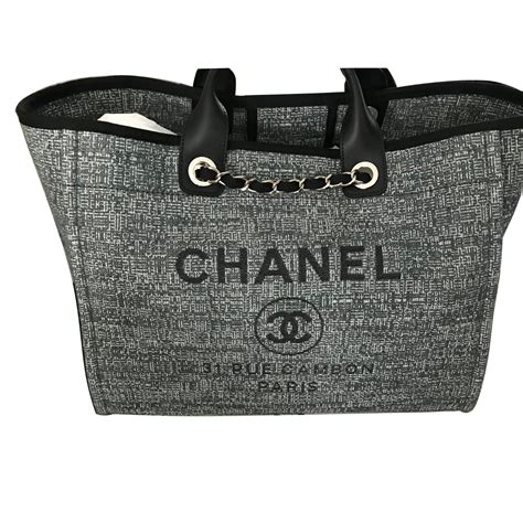 sac chanel deauville gris|Chanel deauville tote.